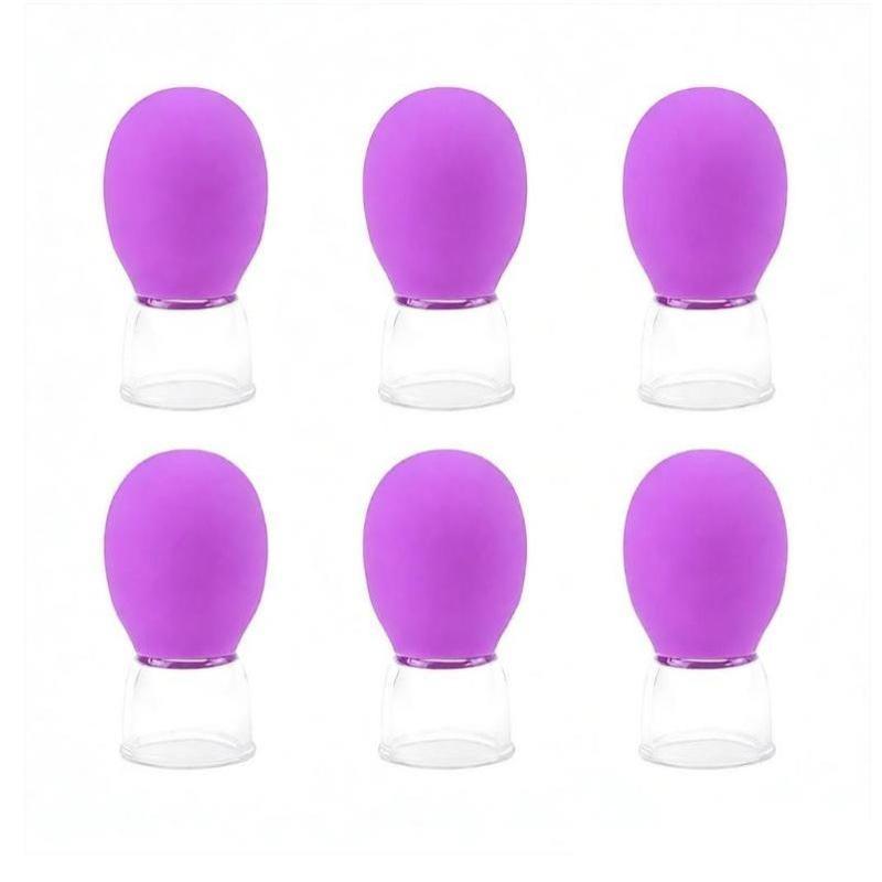 Kit de Ventosaterapia Facial Portátil com 6 Peças Multifuncional Mini Compacto para Detox Facial Relaxamento em Casa