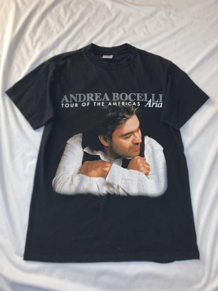 Vintage 90’s Andrea Bocelli Tour Black Cotton Shirt size S5XL CS180 Unisex T-Shirt XXXXL