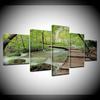 5 Panel HD Print Green Forest Wood Bridge Wall Posters Print On Canvas Art Painting For Home Living Room Decoration