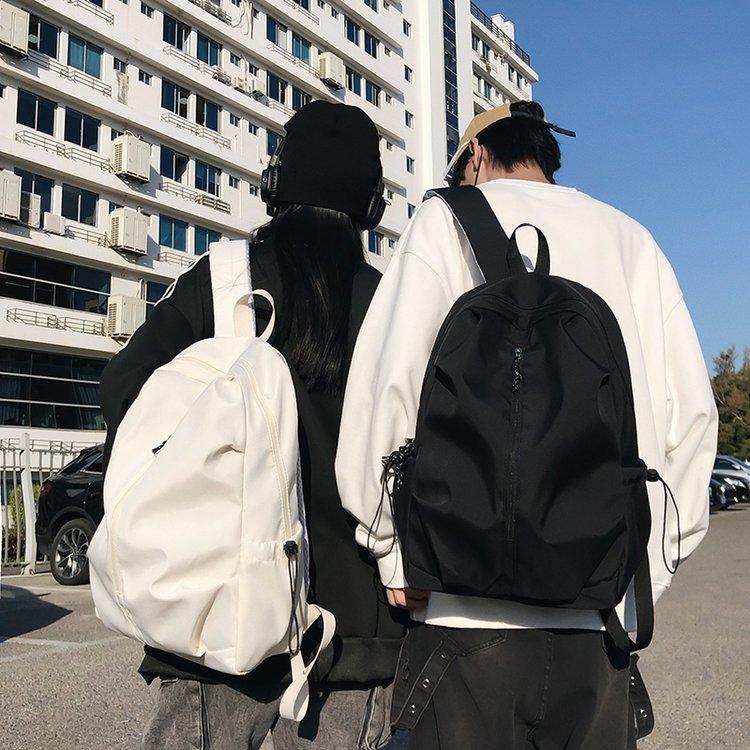 Schoolbag New Solid Color Design Sense Large Capacity Multi-pocket Fashion Simple Backpack Student Waterproof Durable Versatile Backpack