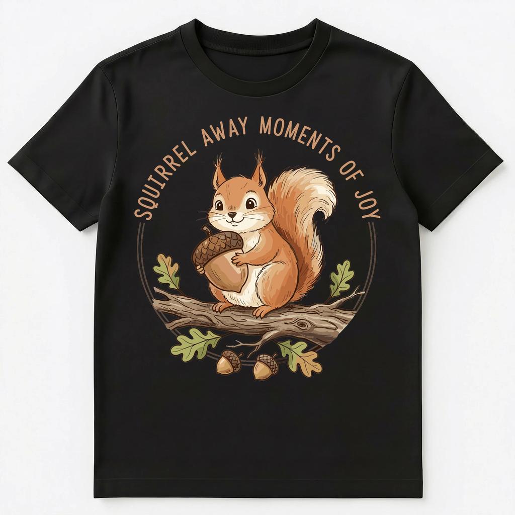 Adorable Squirrel Joyful Acorn Happiness Theme Unisex T-Shirt