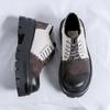 Autumn British Style Thick Soled Oxford Shoes Men's Lace Up Business Formal Round Toe Leather Shoes Derby Platform Casual Shoes