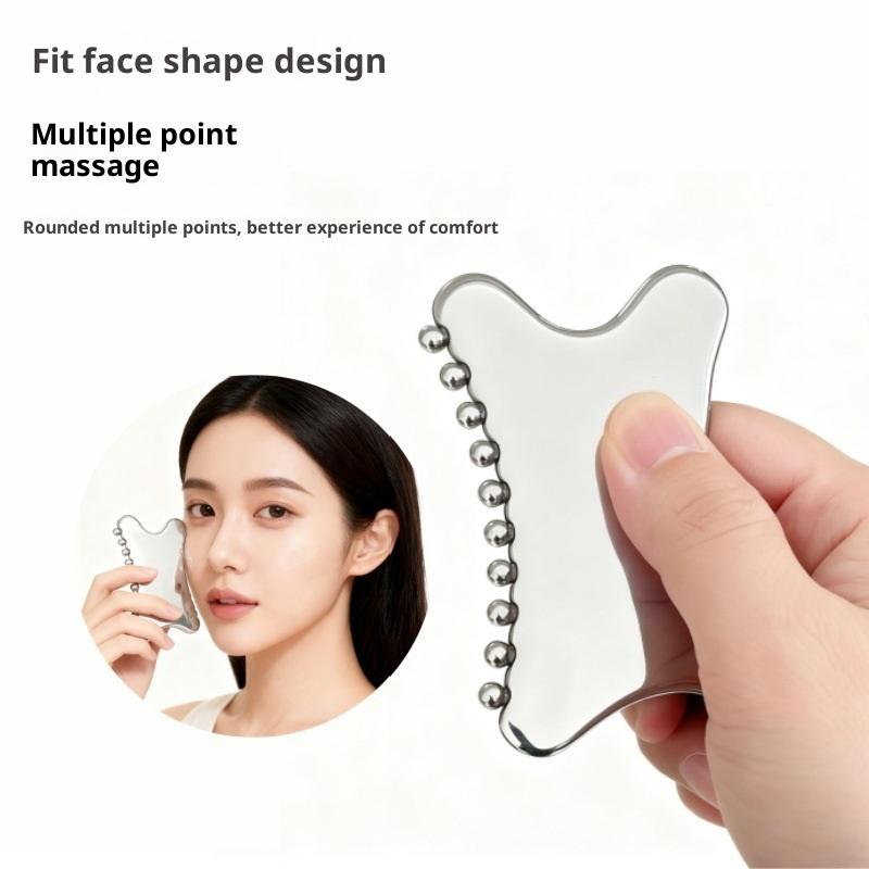 Stainless Steel Gua Sha Massage Tool – Facial and Body Scraping Plate for Neck, Back, and Facial Therapy