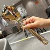 Stainless steel flat bottom spoon thickened spoon palace spoon with hotel restaurant spoon creative small spoon