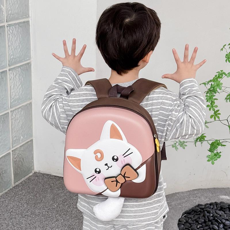 Cartoon Kindergarten Children's Schoolbag, Cartoon Cat Hard Shell Bag, Fashionable and Lightweight Children's Shoulder Trendy Bag
