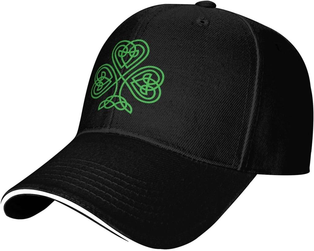 Celtic Knot Shamrock Irish Baseball Cap Adjustable Polyester Casual Summer Hat Adult Unisex