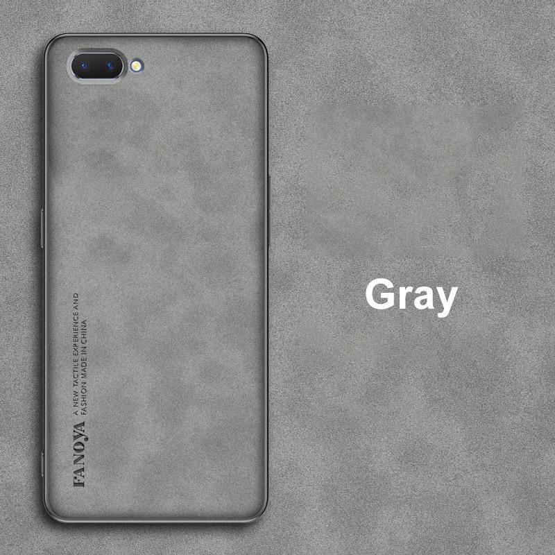 For OPPO A12E Case Luxury PU Leather Phone Case For OPPO A3S AX5 Back Cover Matte Silicone Shockproof Full Protection Coque