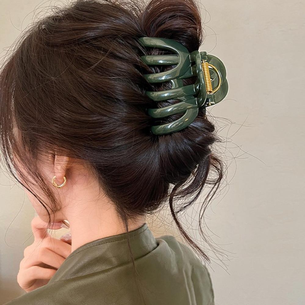 Updo French Style Pumpkin Hair Claw Large Cute Hair Grab Temperament 9cm/3.54inch Shark Clip Female
