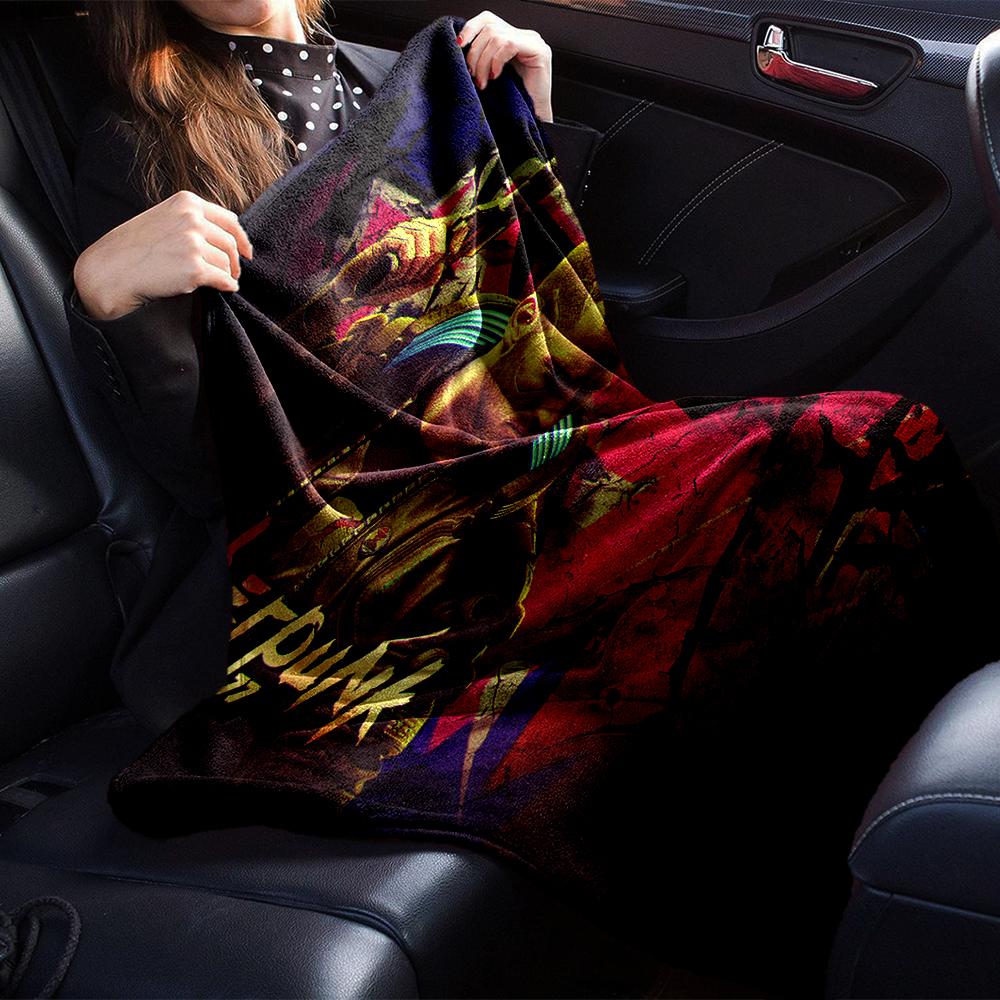 Cyberpunk Future Cityscape Blanket Soft Throw Blanket For Home Bedroom Bed Sofa Travel Office Solid Christmas Blanket