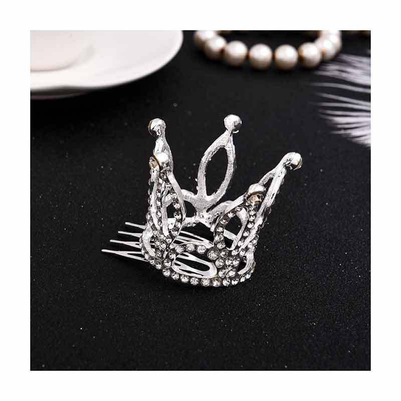 Korean Style Rhinestone Princess Crown Headwear for Girls