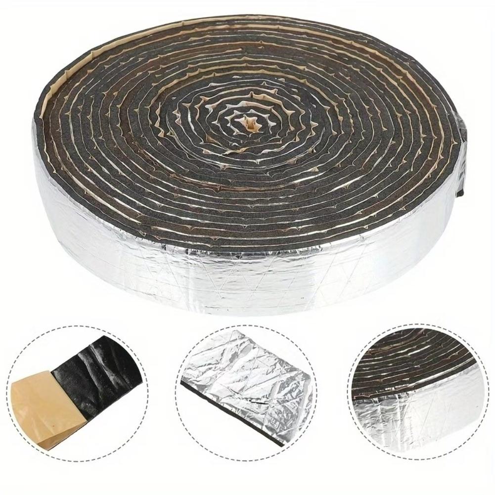 10cm x 10m Außenrohrisolierband Schaumstoffummantelung mit feuerfester Aluminiumfolie und flexiblem Gummimaterial