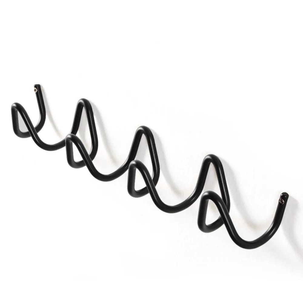 Kovový nástěnný háček ve vlnitém tvaru Minimalistický nástěnný držák na drobnosti Odolný proti vlhkosti a vodě Věšák na oblečení za dveře