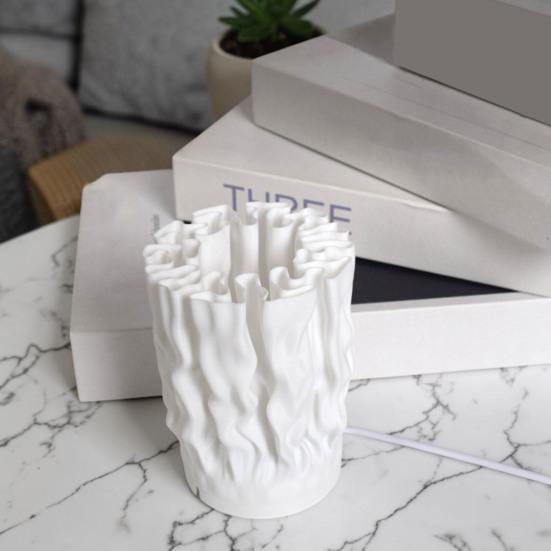 Yousheng 3D Printed Pleated Night Light Decorative Bedside Lamp with Unique Accordion Design USB Powered Table Lamp for Living Room Home Decor