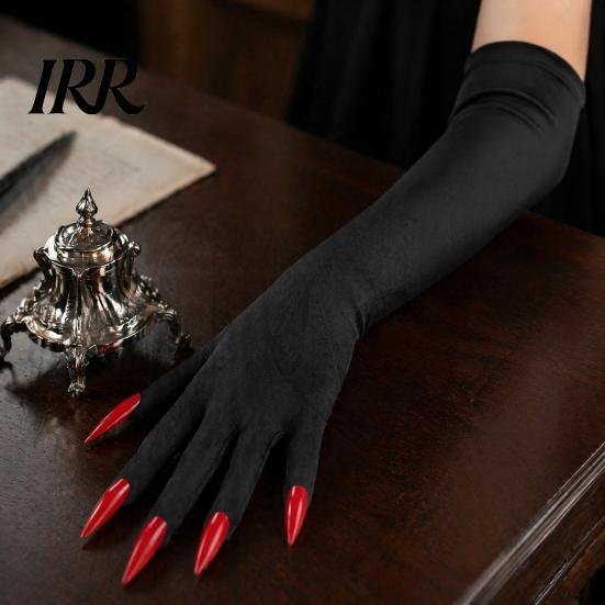 Elastic Polyester Costume Gloves 1 Pair Halloween Ghost Claw Gloves, Long Fingernail Witch Outfit Essentials Accessory, Dark Party Performance