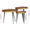 Coffee Table Set 3 Pieces Golden Wood Based Material