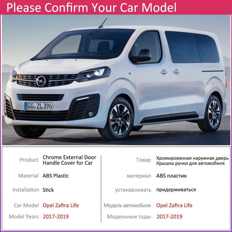 For Opel Zafira Life 2017 2018  Luxuriou Chrome Exterior Door Handle Cover Car Accessories Stickers Trim of 4Door