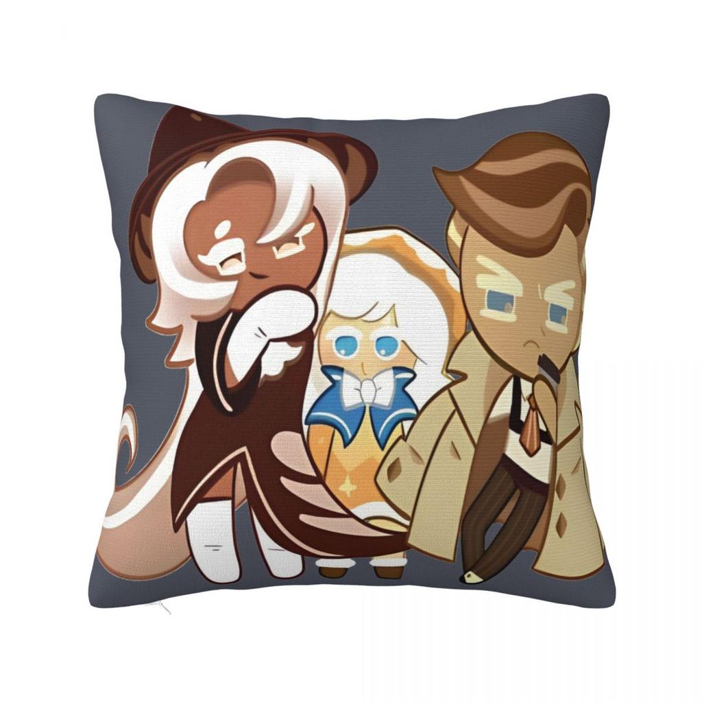 Black Pearl Cookie Pillow Case Cookie Run Kingdom Cushion Covers Customized Polyester Decor Pillowcover for Home 4545cm