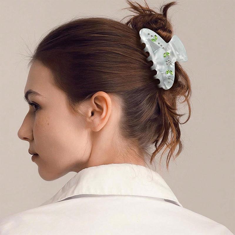 1 szt. Modny, błyszczący kolor, wodny diament, klamra do włosów, akrylowe akcesoria do włosów, minimalistycznie pleciona spinka do włosów dla dziewcząt