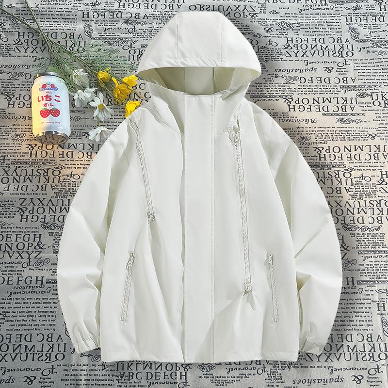 Outdoor Jacket Functional Twill Zipper Hooded Solid Color Men's Trench Coat Autumn Couples Jacket Mountaineering Suit