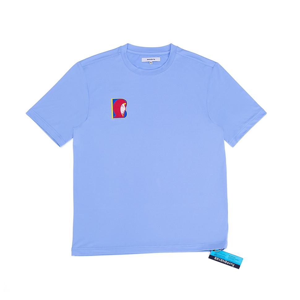 Brian Berry Face Big Print Tee_Skyblue L