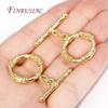 5 Types 18K Gold Plated Brass Round O Toggle Clasps, Dainty Necklace/Bracelet Connect Clasps For DIY Jewelry Making Supplies