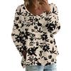 Damen Casual Mode Locker Rundhals Blumenmuster Langarm Oberteil