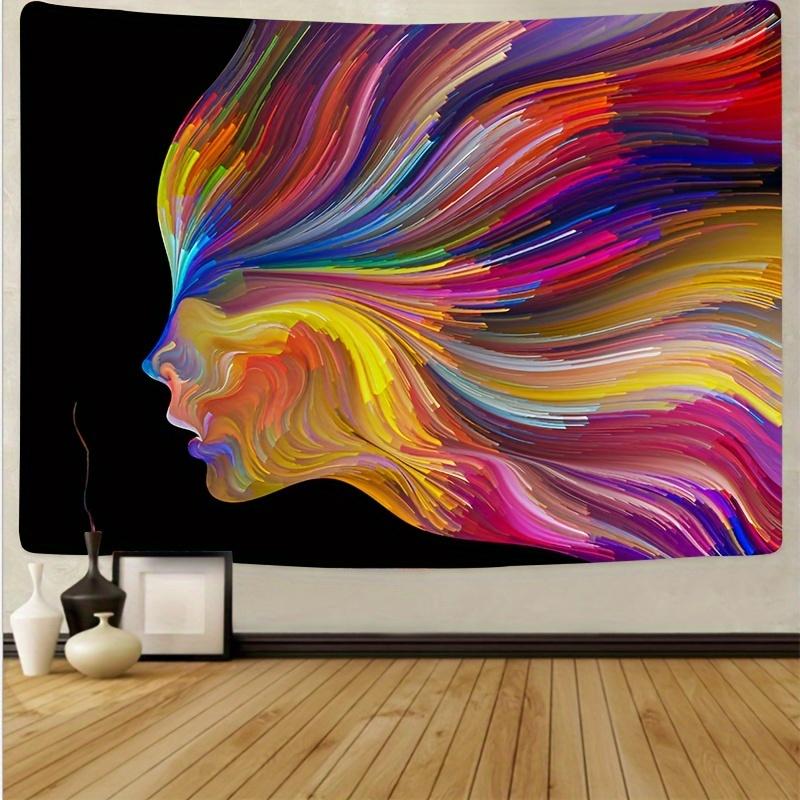 Abstract and Colorful Art Digital Printing Polyester Wall Tapestry Suitable for Use In Living Rooms Bedrooms Offices Bars Party
