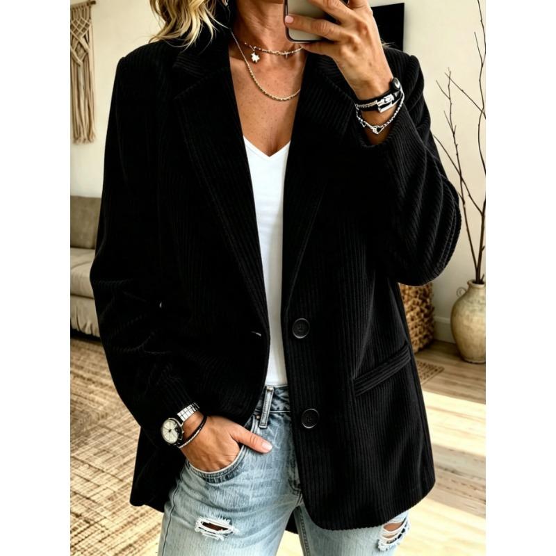 Women S Vintage Corduroy Blazer Casual Long Sleeve Autumn Winter