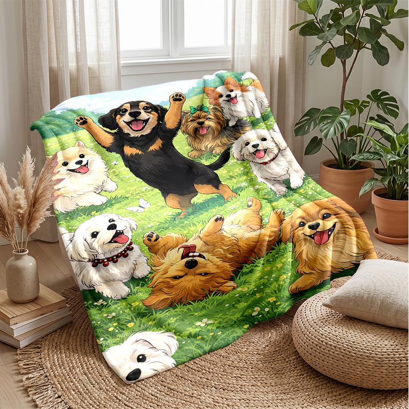 I Love French Bulldogs Theme Blanket Lightweight Warm Flannel Blanket Decorative Throw Blanket for Home Decoration