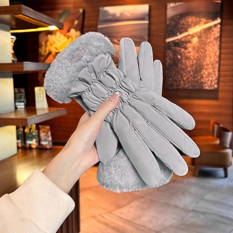 Warm gloves women's winter 2025 new thickened and velvet to keep out the cold, riding Northeast windproof and cold proof, touch screen waterproof