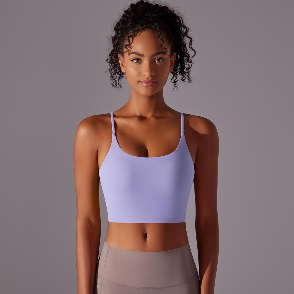 New Camisole Sports Bra With Beautiful Back, Nude And Tight Fitting Yoga Bra, Worn For Running And Fitness, Top For Women