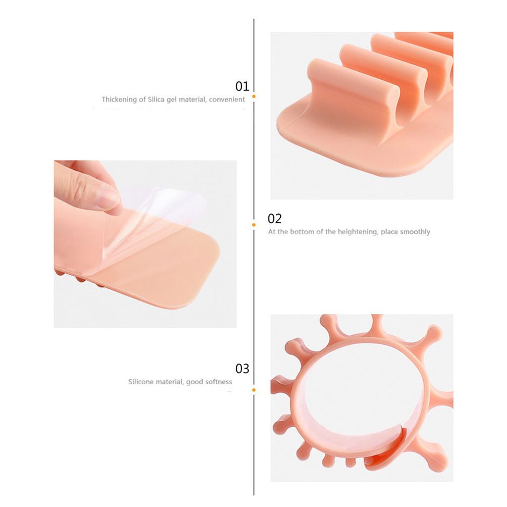 Multicolor Silicone Cosmetic Brush Drying Rack Wall-Mounted Brush Storage Rack Non-punching Cosmetic Brush Storage Rack