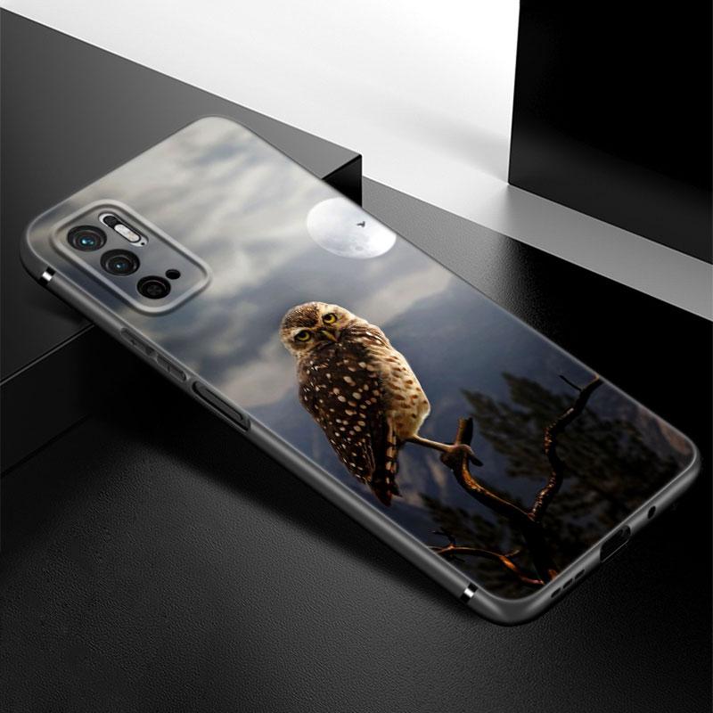 Cute Owl Animal Phone Case For Xiaomi Redmi Note 7 8 9 10 Lite 11 11E 11T 12 Pro 11S 4G 10T 5G 8T 9S 10S Soft TPU Black Cover