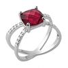 Silver Ring 'Sissi' Ruby White Silver (rhodium) - 10 Mm