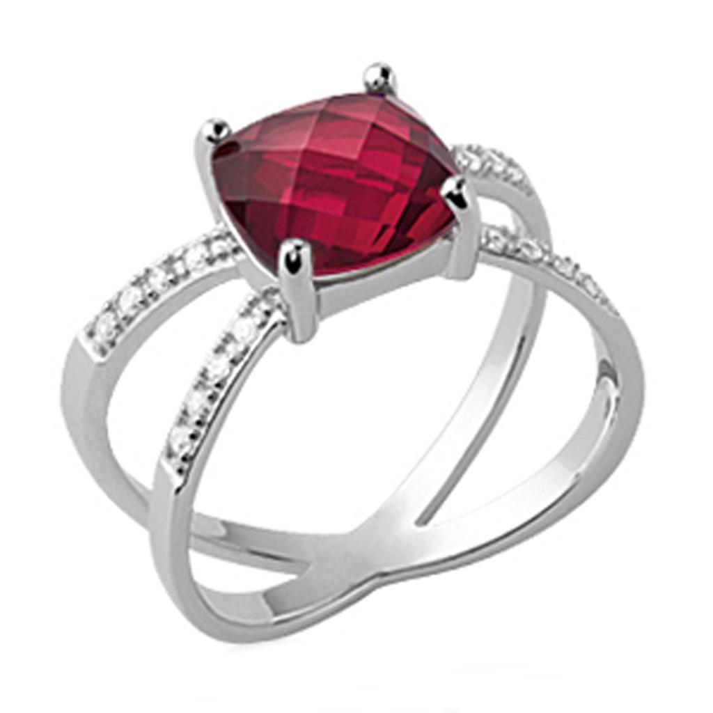 Silver Ring 'Sissi' Ruby White Silver (rhodium) - 10 Mm
