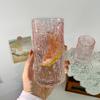 Pink Girlish Ice Texture Milk Tea Glass