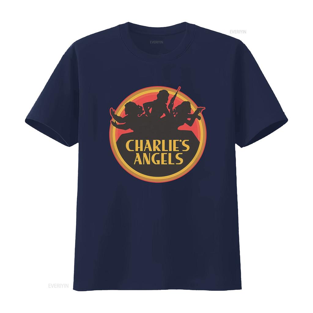 T-shirt Charlies Angels Ispirata alla TV Retrò per Adulti Cotone Biologico Unisex Top Nostalgico o per Fan Vintage Traspirante