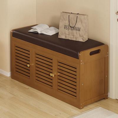 Soft Upholstered Shoe Bench with Door, Multi-functional Shoe Rack and Cabinet with Stool, Dustproof Design.