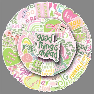 50 Danish Flour Inspirational English Graffiti Stickers Personalized Decoration Mobile Phone Computer Water Cup Stickers