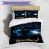 3PC Custom Name Night Drive Adventure Bedding Set Duvet Cover Closure Includes 1 Duvet Cover & 2 Pillowcases for Bedroom