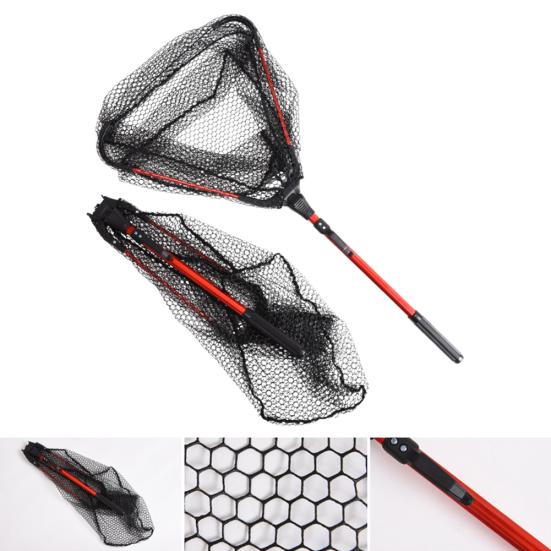 Foldable Aluminum Alloy Handle Fly Fishing Landing Net Catch Release Tackle