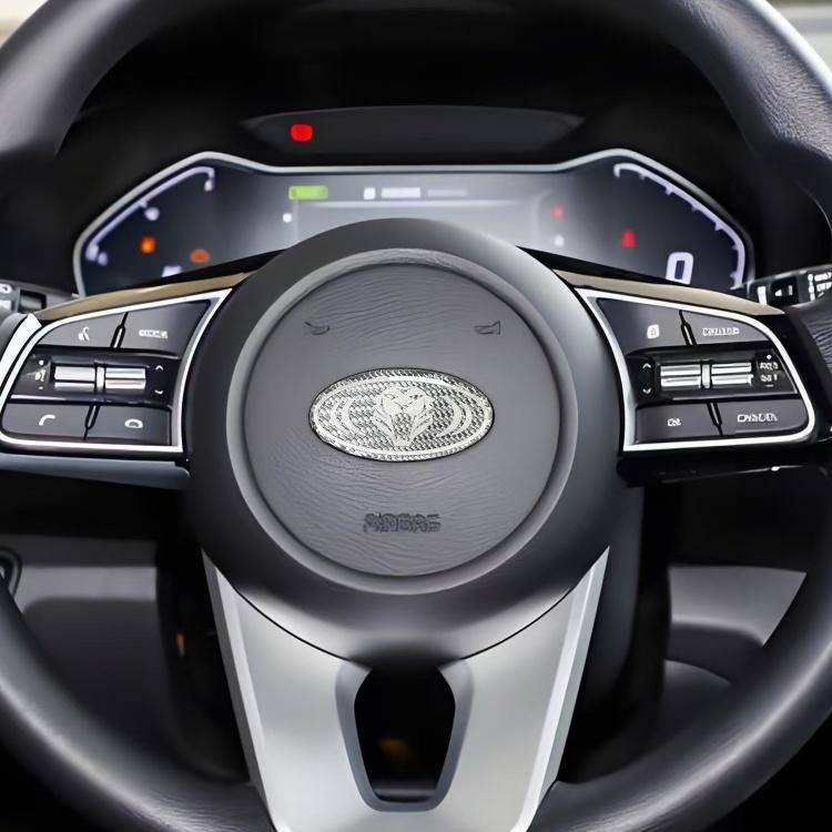 1pcs lion carbon fibre 3D 6cm steer wheel emblem Sticker Car Steering Wheel Car Interior Emblem Car styling Accessories For KIA