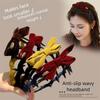 Non-slip Bow Headband U-shaped Tooth Comb Hair Hoop  New Year Hair Styling Accessories