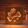Creative 3D Night Lamp Corporate Gift Design Letter Music Notes Solid Wood Hollowed-out Carving LED Desk Lamp Wooden