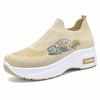 Shoes Women's and Women's Shoes Platform Heightening Shoes Medium Embroidered Shoes Casual Flying Woven Breathable Casual Shoes Single Shoes