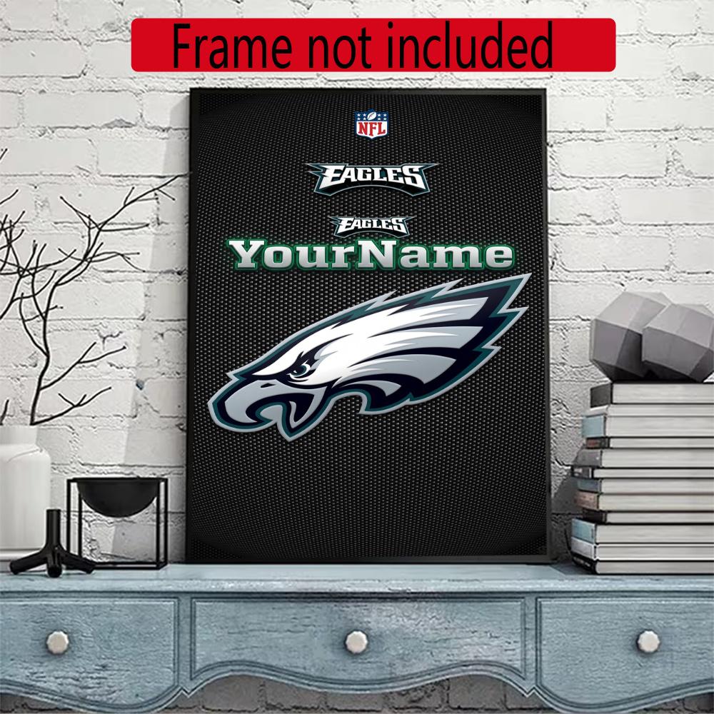 Philadelphia Eagles Personalized Text Diamond Painting Round Diamond Mosaic Rhinestones Diamond Embroidery Craft Kit Wall Decor Without Frame