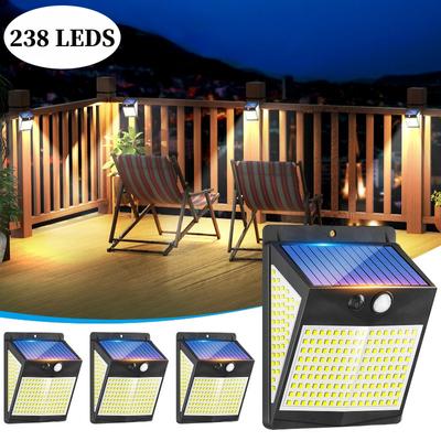 2000LM 238 LED Outdoor Solar Sensing Solar Lamp 3 Mode Motion Sensor Waterproof Street Wall Light for Garden Patio Balcony Yard