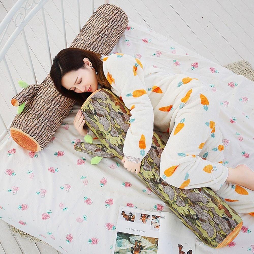Cute 3D Tree Trunk Cushion Soft Natural Wood Design Chair Cushion Comfortable Cylinder Shape Sofa Cushion Home Decor