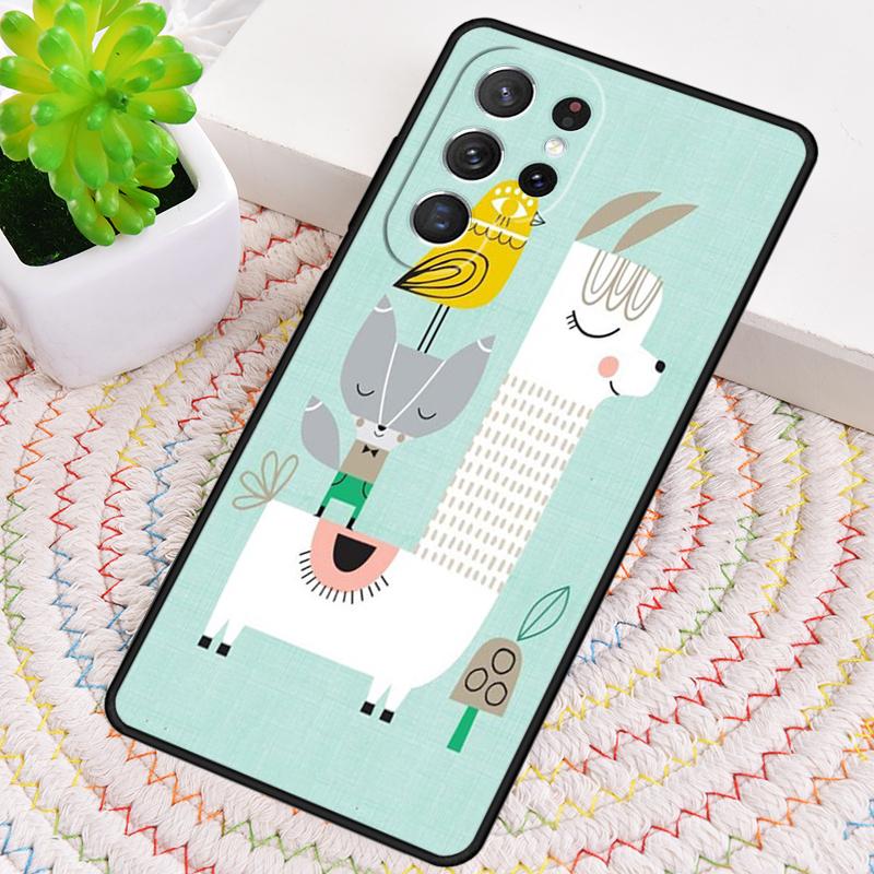 Kawaii Cute Llama Alpaca Silicone Phone Case For Samsung Galaxy note 10 pro S26 S25 S24 S23 S22 S21 Plus S25Ultra Capa Cover