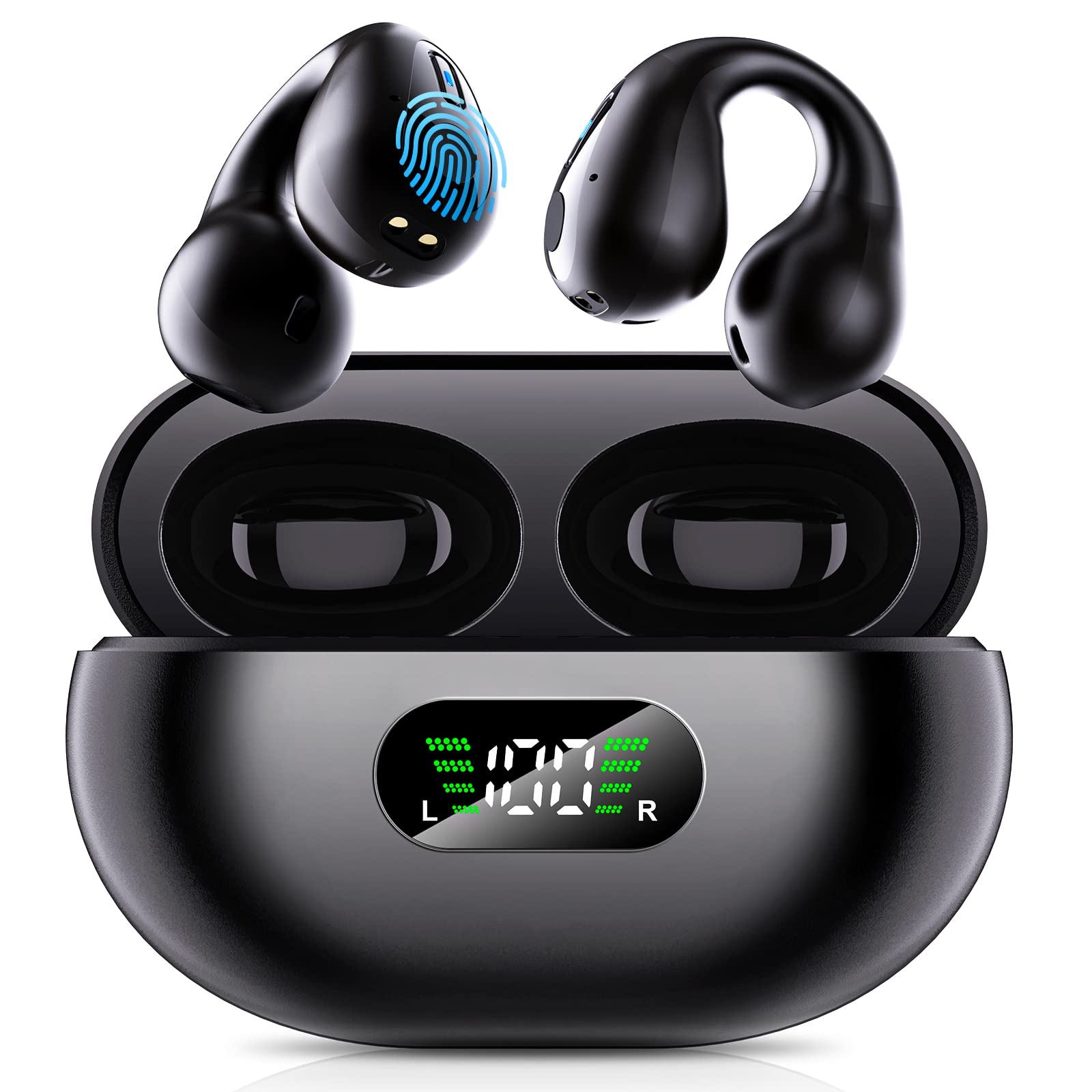 

Bluetooth Wireless Earphones with Bone Conduction Enhanced Sound Quality and the Charm of an Ear Cuff Open Ear Noise Zero Comfortable Continuous Sound